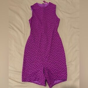 Fendi Vibrant Purple Logo Midi Dress
